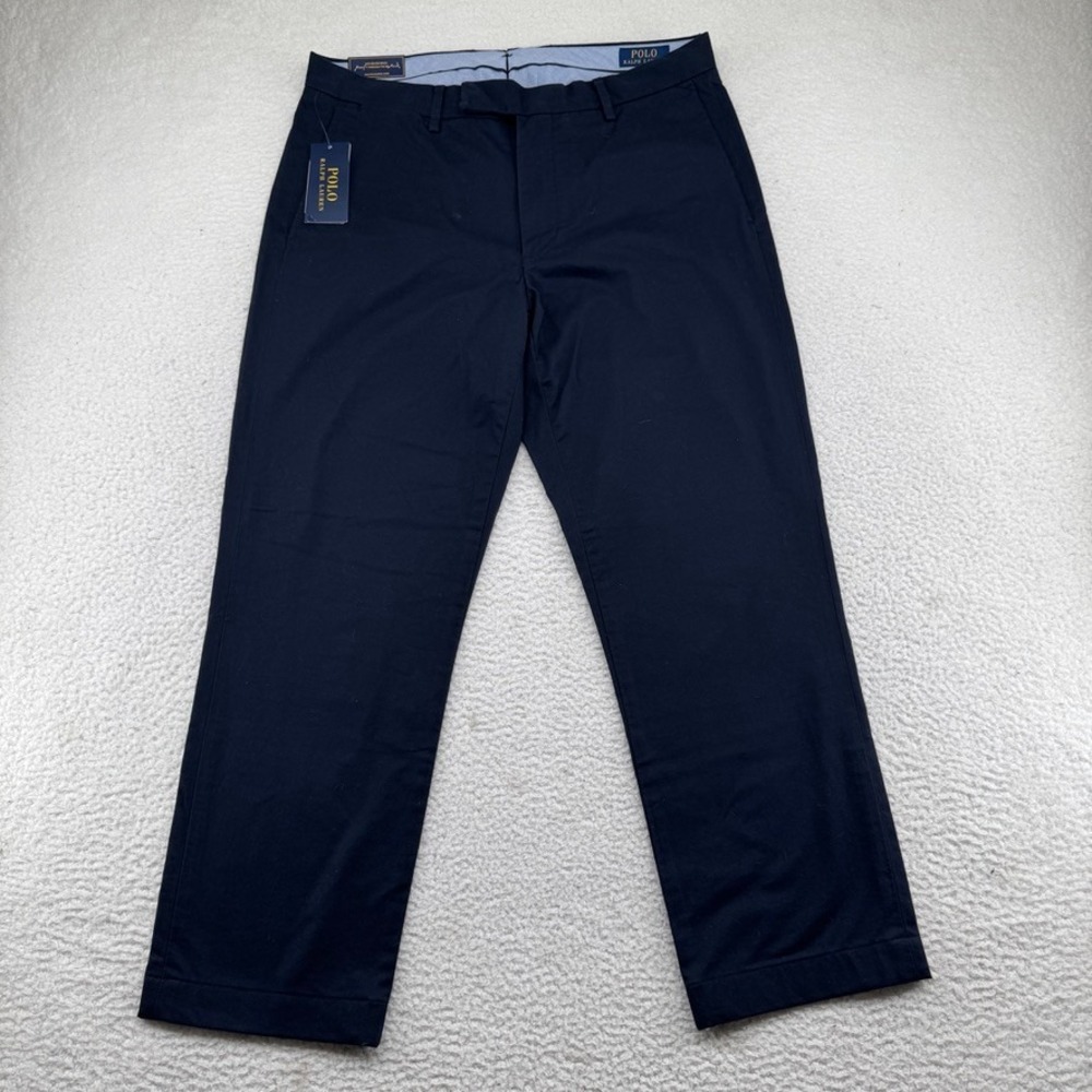 NWT Polo Ralph Lauren Stretch Straight Fit Chinos Mens 32x30 Navy Blue Pants
